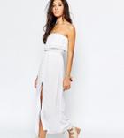 Akasa Crochet Split Front Beach Maxi Dress - White