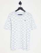 Puma Downtown Checkerboard T-shirt In Pale Blue And White