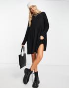 Noisy May Long Sleeve Smock Dress In Black