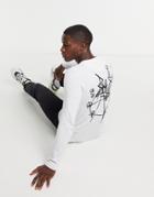 Le Breve Back Print Long Sleeve T-shirt In White