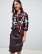 River Island Oversized Shirt In Check-multi