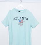 Daisy Street Plus Relaxed T-shirt With Atlanta Print In Pastel-green