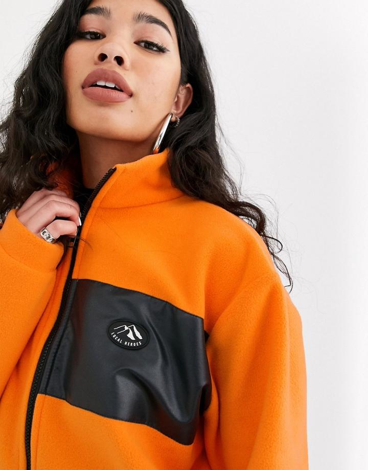 Local Heroes Relaxed Fleece Jacket Two-piece-orange