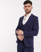 Asos Design Super Skinny Suit Jacket In Four Way Stretch In Navy