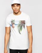 Asos Muscle T-shirt With Pineapple Palm Print - Off White