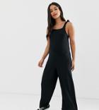 New Look Maternity Rib Jumpsuit In Black - Black