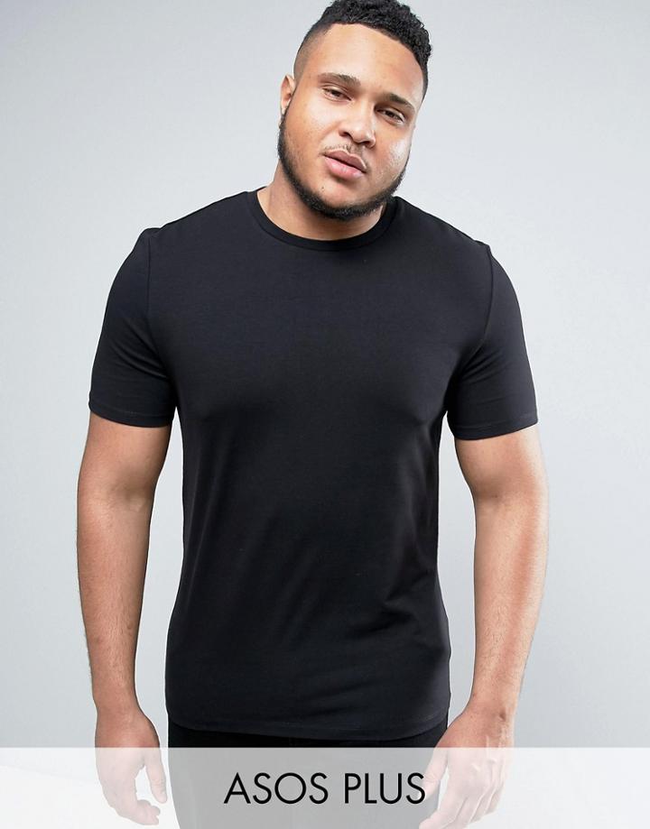 Asos Plus Muscle T-shirt In Black - Black