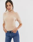 Free People Sugar Pie Puff Shoulder Sweater-pink