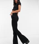 Reclaimed Vintage Inspired 79' Super Stretch Flare Jeans In Clean Black