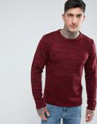 Another Influence Melange Slouchy Knit Sweater - Red