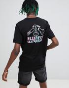 Element Snap Tie Dye T-shirt With Back Print In Black - Black