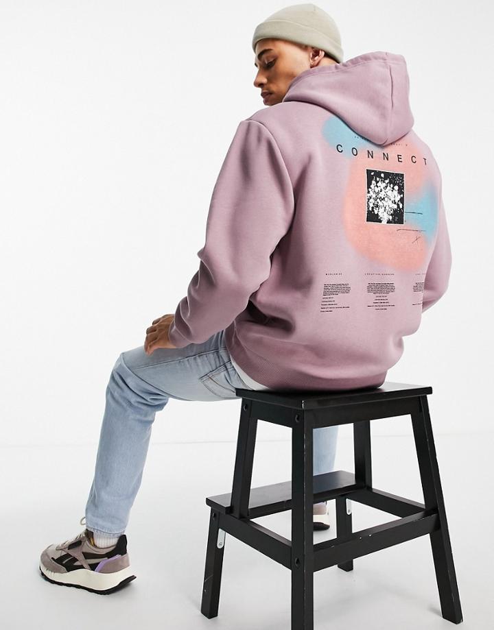 Topman Connects Print Sweatshirt In Lilac-purple