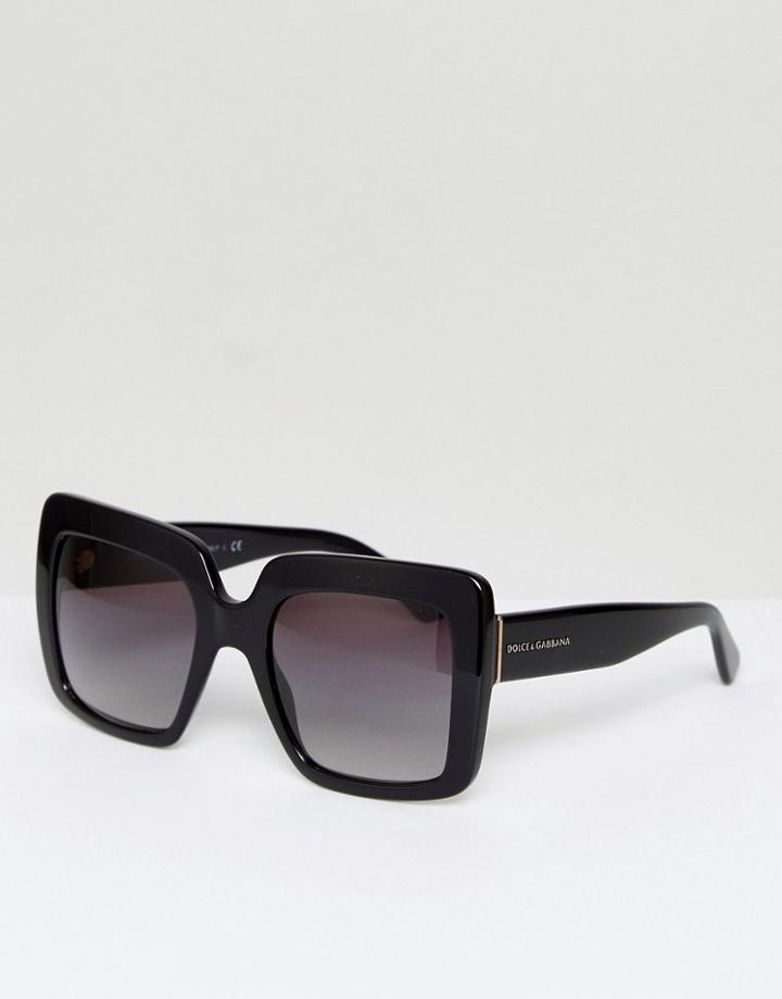Dolce & Gabbana Over Sized Square Sunglasses In Black - Black