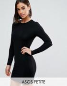 Asos Petite Mini Long Sleeve Bodycon Dress - Black
