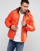Penfield Equinox Down Quilted Jacket Detachable Hood In Orange - Orange