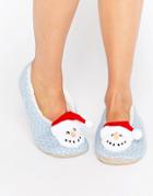 Asos Nutmeg Holidays Snowman Slippers - Blue