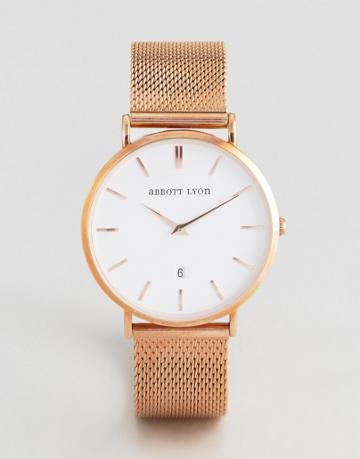 Abbott Lyon Kensington 40 Mesh Watch In Rose Gold - Gold