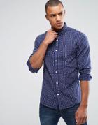Only & Sons Shirt In Slim With All Over Jacquard - Navy