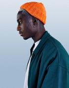 Asos Design Mini Fisherman Beanie With Fluffy Knit In Burnt Orange