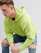 Asos Design Oversized Hoodie In Bright Green - Green