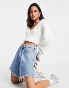 Miss Selfridge Cream Eco V-neck Sweater-white
