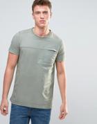 Esprit T-shirt With Cut And Sew Patch Details - Gray