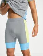 Asos 4505 Running Tights With Color Block-grey
