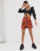 Asos Design Utility Mini Skirt In Animal Print - Multi