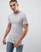 Asos Design Muscle T-shirt With Symbol Yoke Print - Gray