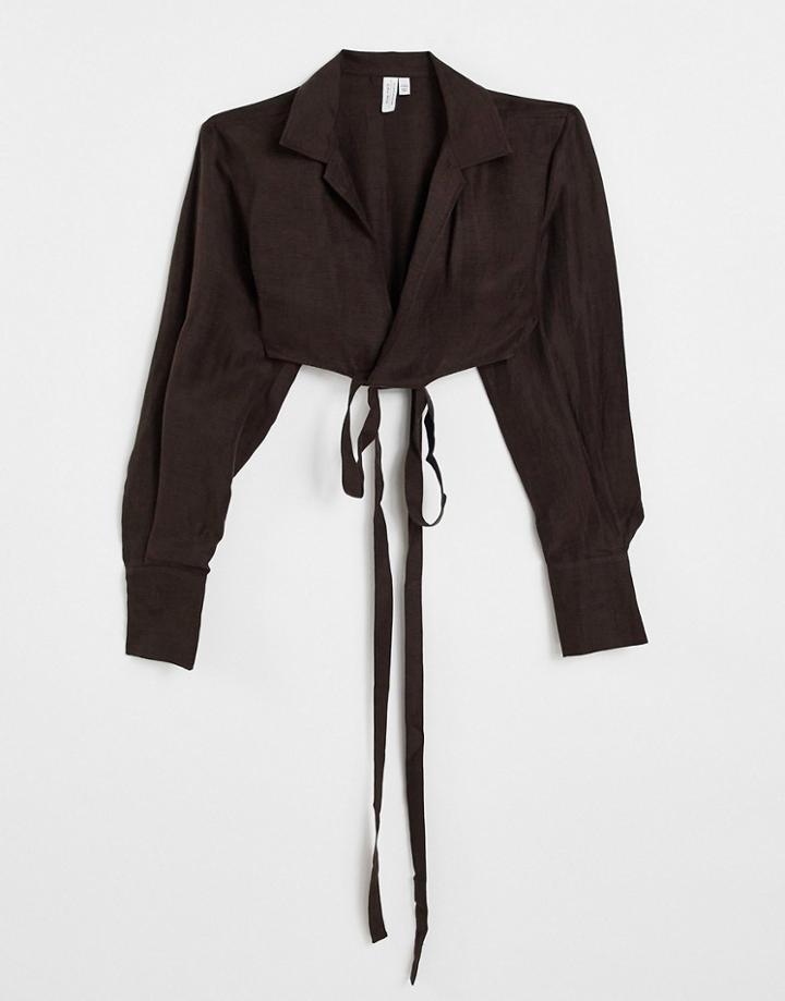 & Other Stories Coordinating Cupro Linen Shirt In Brown