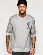 Religion Oil Wash Sweatshirt - Rock Gray