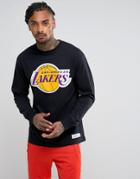 Mitchell & Ness Nba L.a Lakers Long Sleeve Top - Black