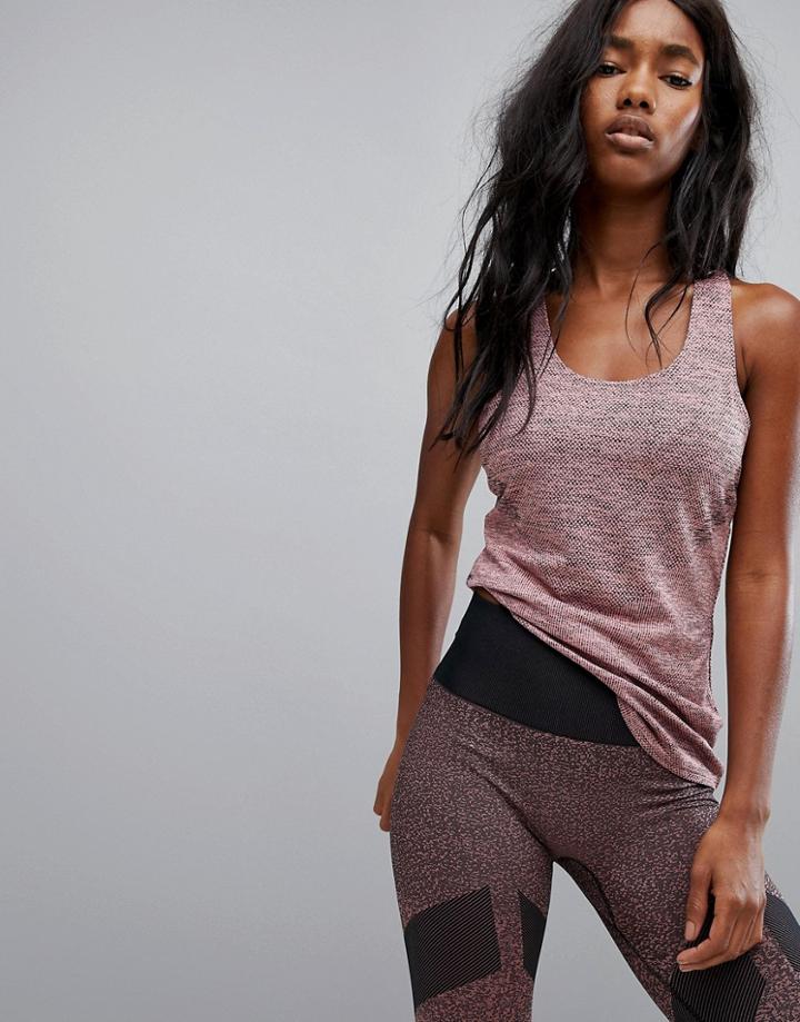 Adidas Training Jacquard Tank In Pink - Pink
