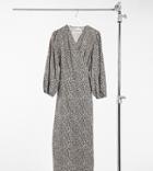Glamorous Curve Relaxed Wrap Midi Dress In Mini Floral Print-multi