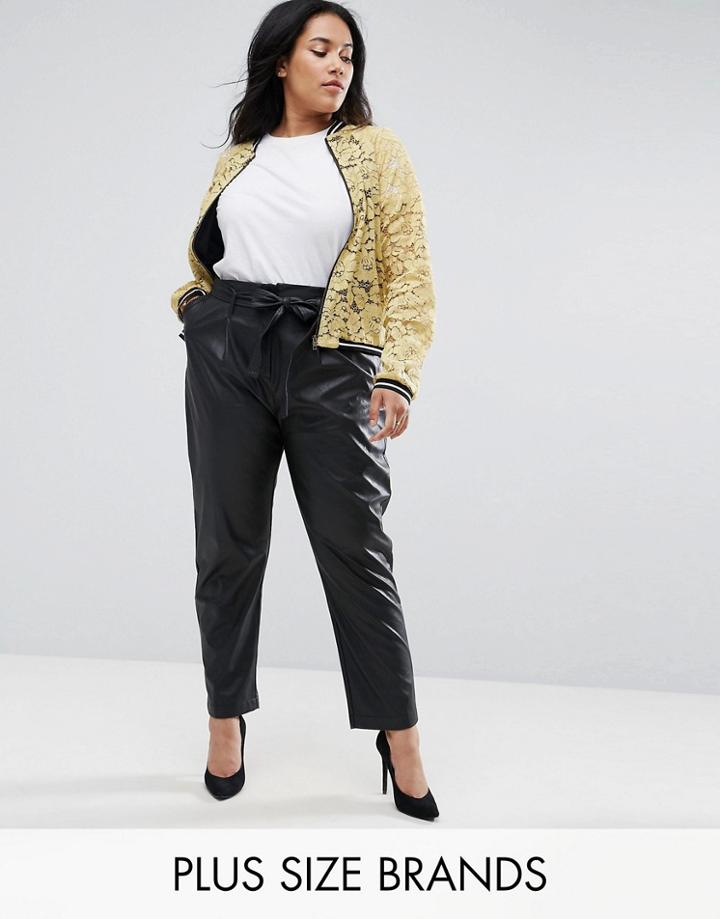 Elvi Black Pu Pants - Black