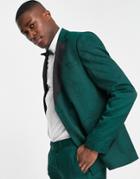 Bolongaro Trevor Wedding Double Breasted Green Jacquard Skinny Fit Tuxedo Suit Jacket