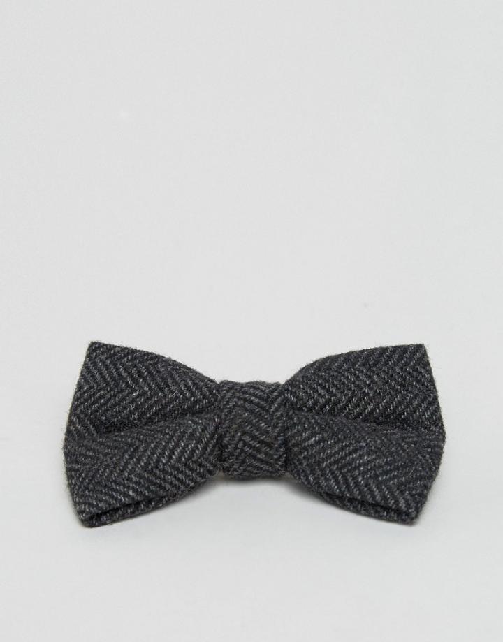 Asos Tweed Look Bow Tie - Gray