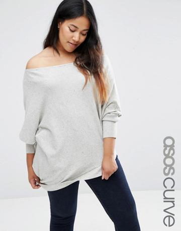 Asos Curve Asymmetric Sweater - Gray