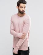 Religion Long Sleeve T-shirt With Stepped Front - Brown