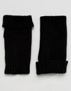 Asos Fingerless Handwarmer Gloves In Black - Black