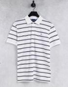 Polo Ralph Lauren Golf Yarn Dyed Stripe Lightweight Performance Pique Polo In White/navy