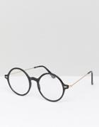 Jeepers Peepers Round Glasses In Black - Silver