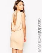 Asos Tall Sleeveless Cowl Back Mini Dress - Nude $15.50