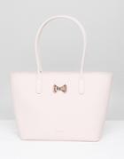 Ted Baker Curved Bow Small Zip Shopper Bag - Pink
