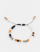 Asos Design Beaded Bracelet With Fine Beads In Earthy Tones-multi