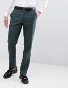 Asos Design Slim Suit Pants In Forest Green - Green