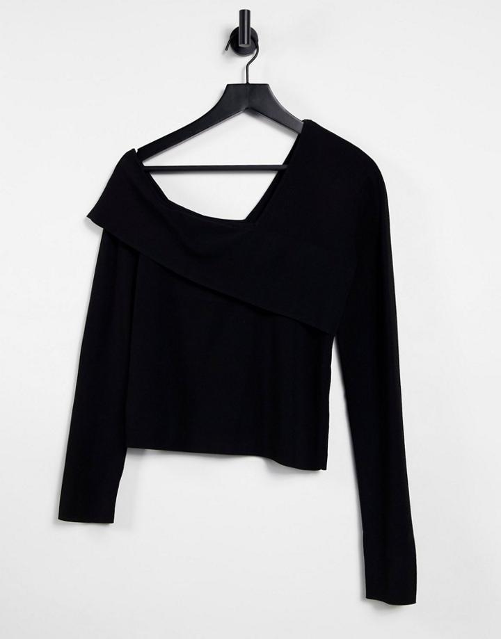 & Other Stories Cut Out Knitted Top In Black