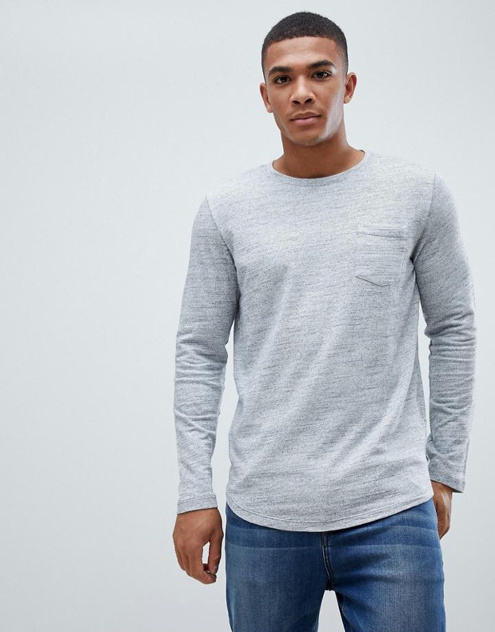 Jack & Jones Core Melange Long Sleeve Tee - Gray