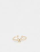 Asos Design Pinky Ring With Butterfly In Gold - Gold