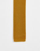 Twisted Tailor Knitted Tie In Mustard Yellow